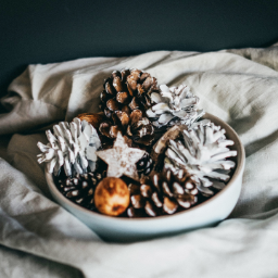Painted Pinus Nigra and Sylvestris Pinecones Decoration